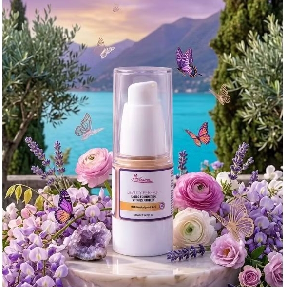 armina beauty perfect liquid foundatian with uv protect Mencerahkan kulit kemasan pot 20gr