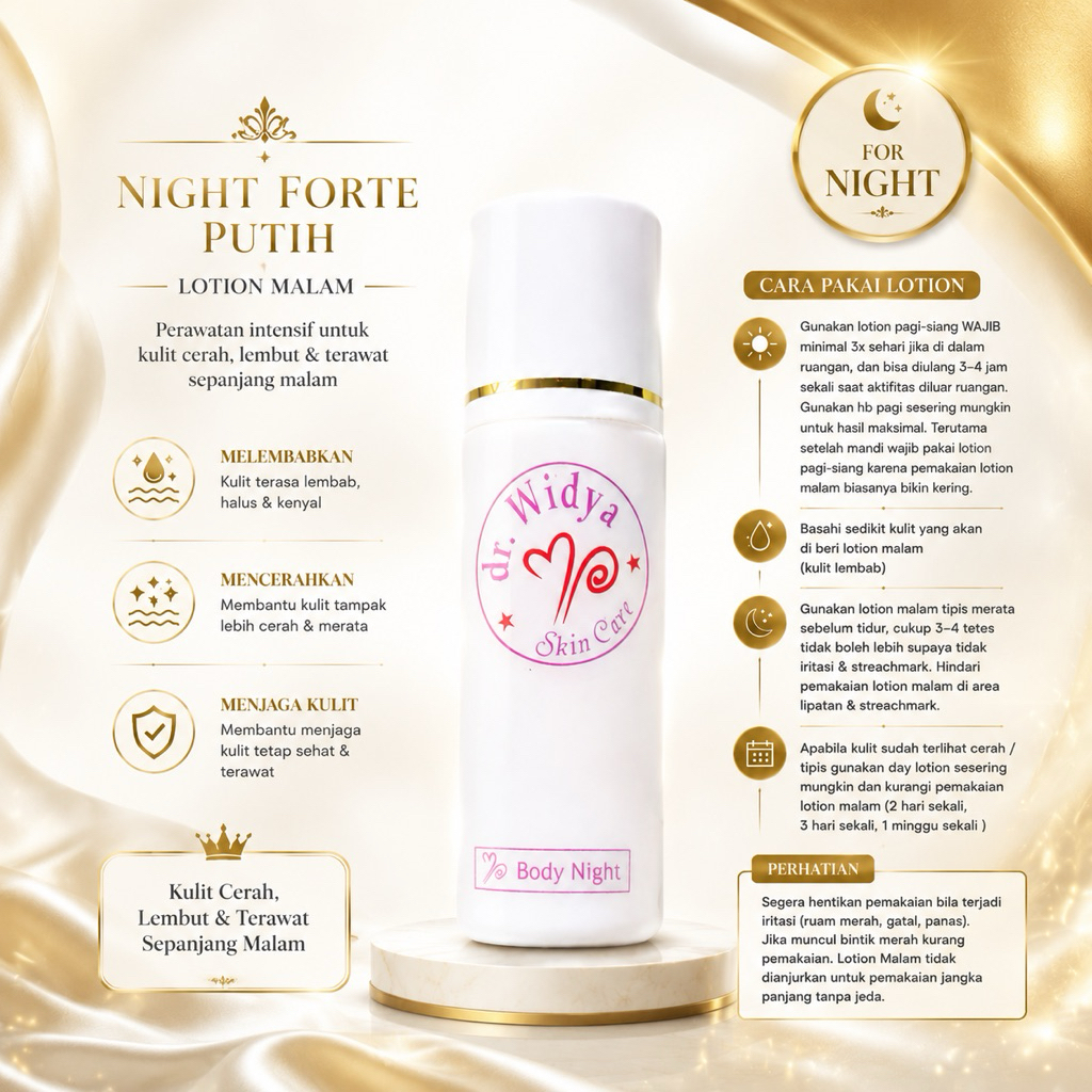 LOTION FORTE PUTIH DR WIDYA AROMA MENYENGAT | BODY LOTION | HB PAGI DR WIDYARINI | LOTION PAGI DR WI