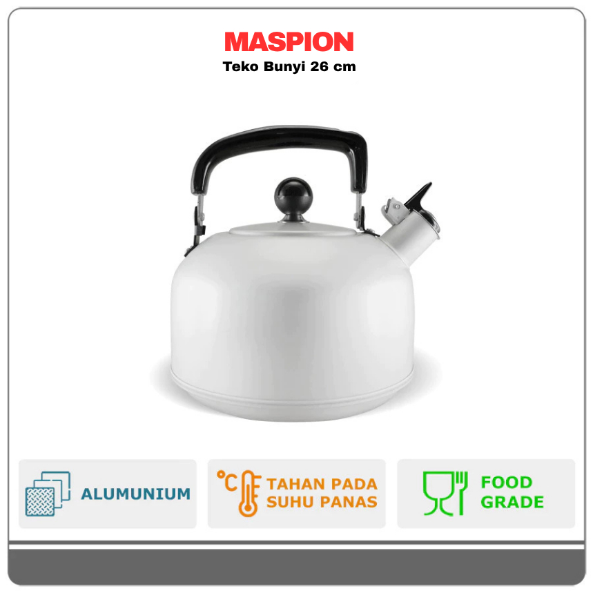 MASPION Teko Bunyi National/Silano Ukuran 18/20/22/24/26 cm Teko/Ceret Siul Stainless Original