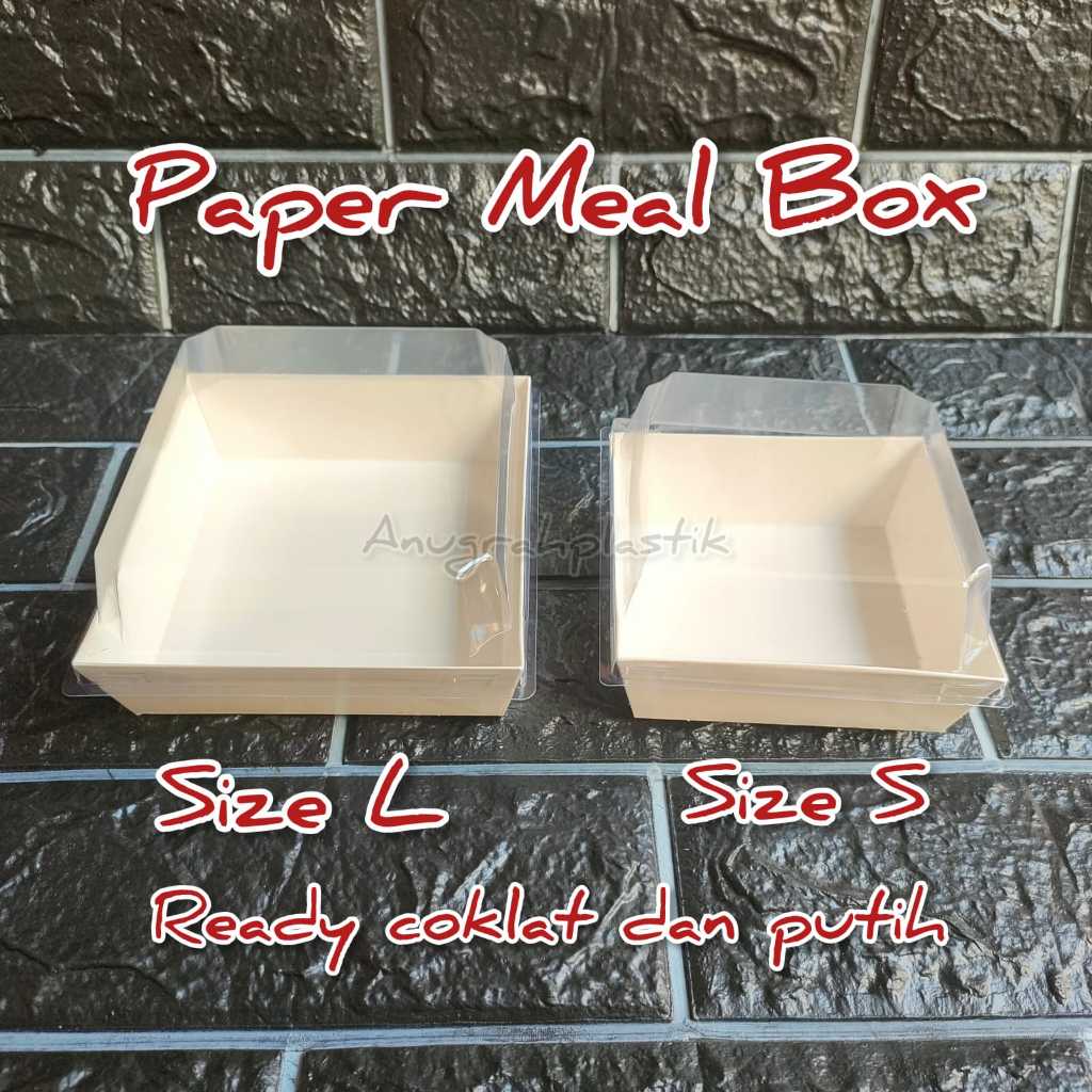 Paper Meal Box Burger uk S dan L / Paper Meal Coklat dan Putih PER PACK