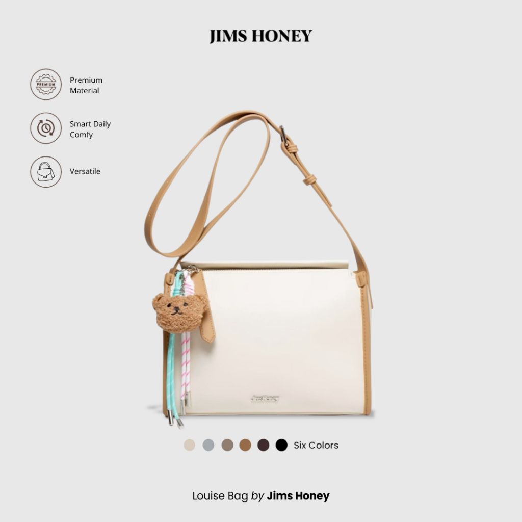 JIMS HONEY -  Louise Bag - Tas Selempang Wanita Kekinian Simple Cutesy with Charm Boneka square bags
