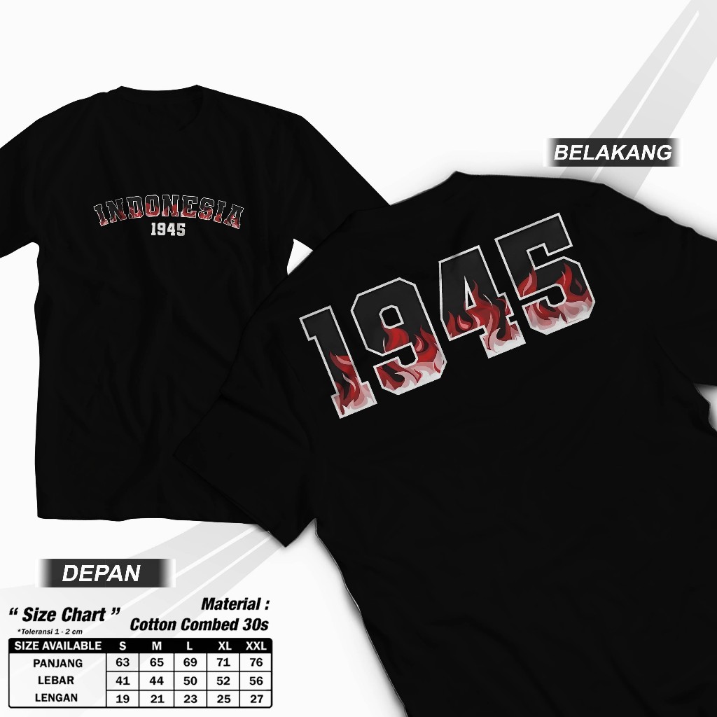 Kaos Indonesia Merdeka "Fire Indonesia" - Kaos Kemerdekaan Indonesia / Kaos Agustusan / Kaos 81 Merd