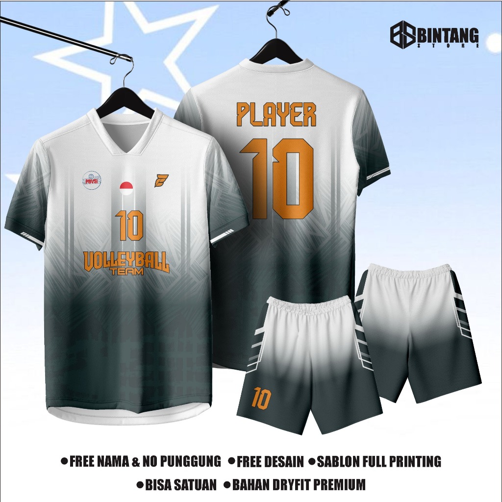 jersey volly baju volly baju volly pria wanita gratis nama nomor punggung