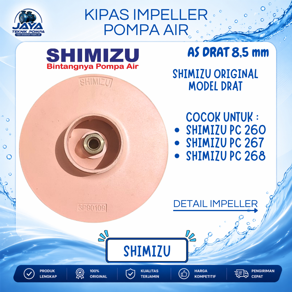 Kipas Impeller Pompa Air Shimizu PC 260/267/268 Original Asli Shimizu - Sparepart Pompa Air