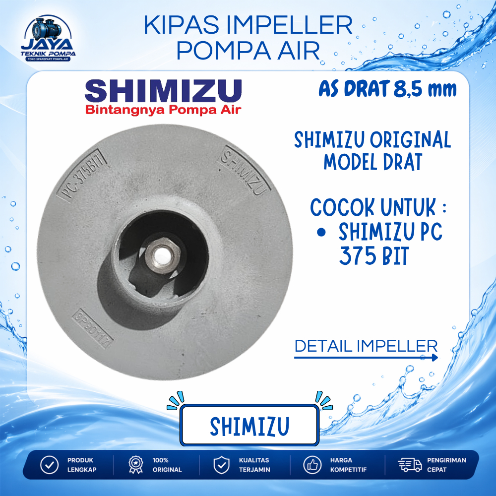 Kipas Impeller Pompa Air Shimizu PC 375 BIT Original Asli Shimizu - Sparepart Pompa Air