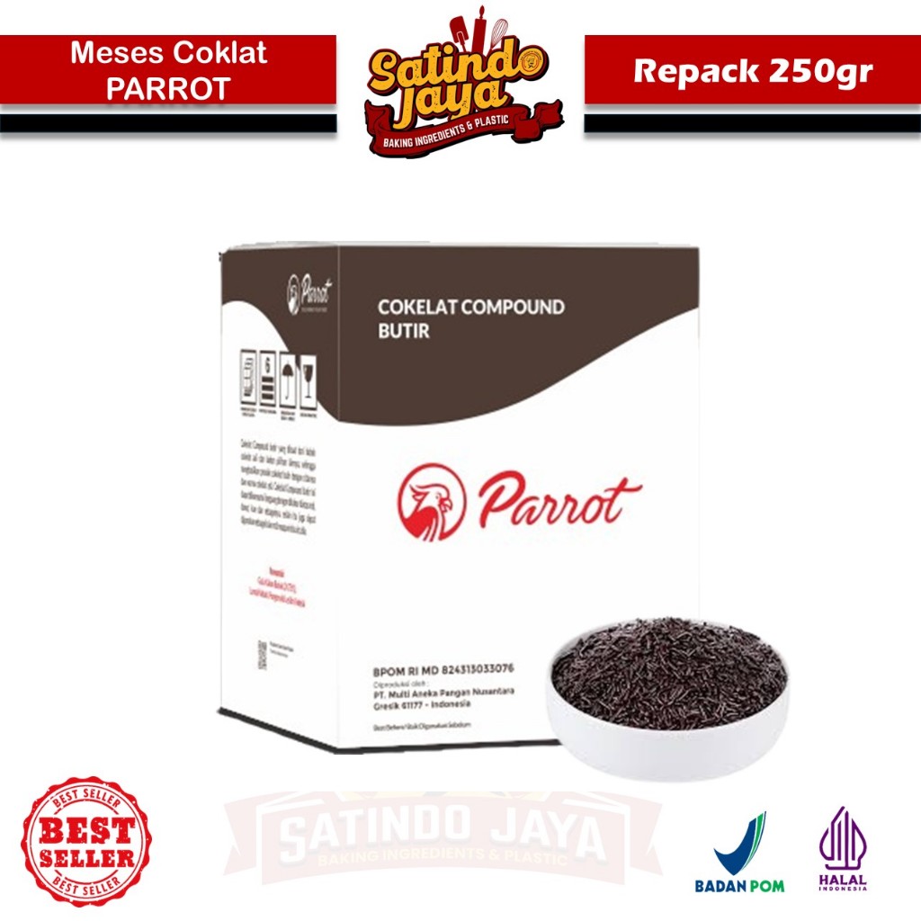 Meses Coklat PARROT 250gr - Meisis Parrot Butir Coklat Premium HALAL