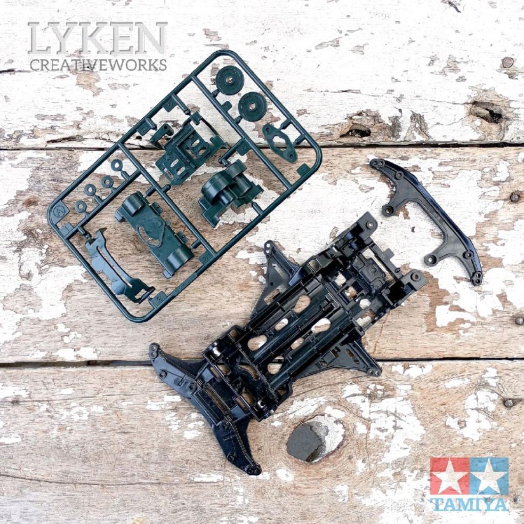 Tamiya Chassis VS / VS Chassis Black + Gearbox Dark Green Made in Japan