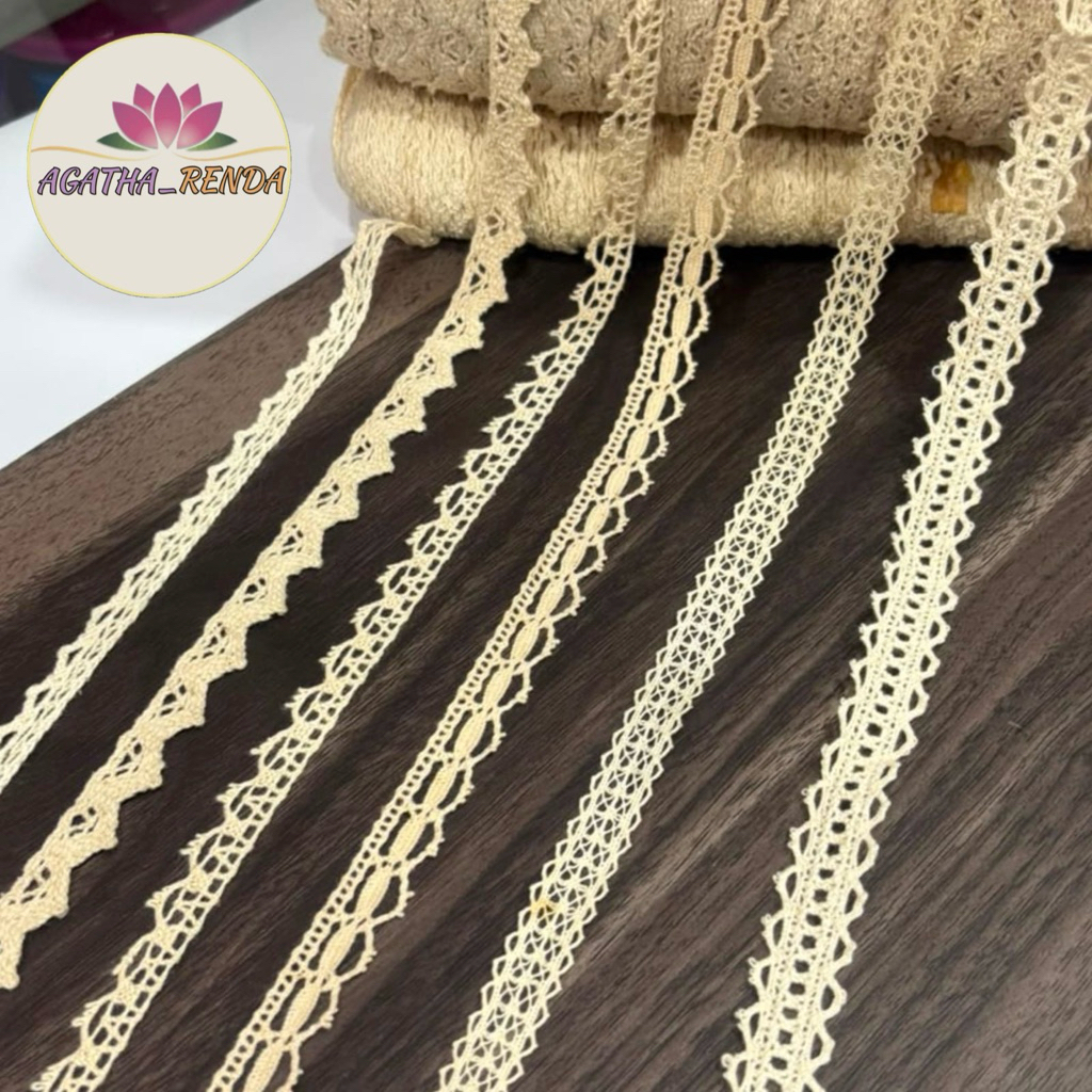 renda rajut,renda rajut kait,renda rajut katun harga permeter