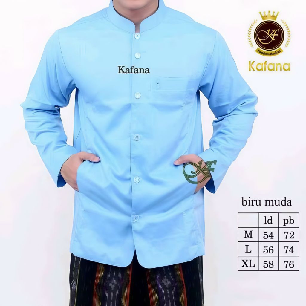 Baju Muslim Koko Haibah Terompah Semi Jaz Koko Pria Dewasa Toyobo Size S M L XL XXL Premium