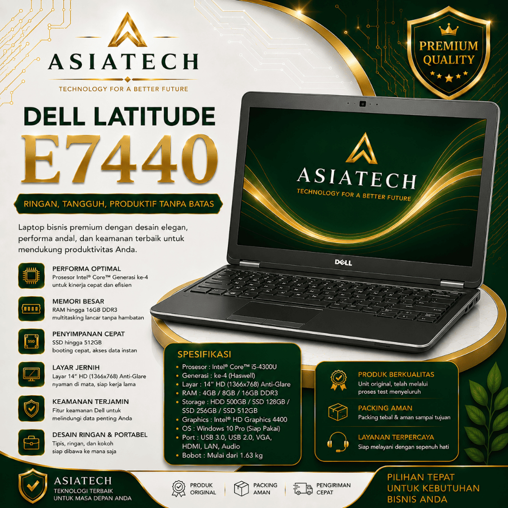 Laptop DELL Latitude E7440 Core i5 Ram 16Gb SSD 512Gb