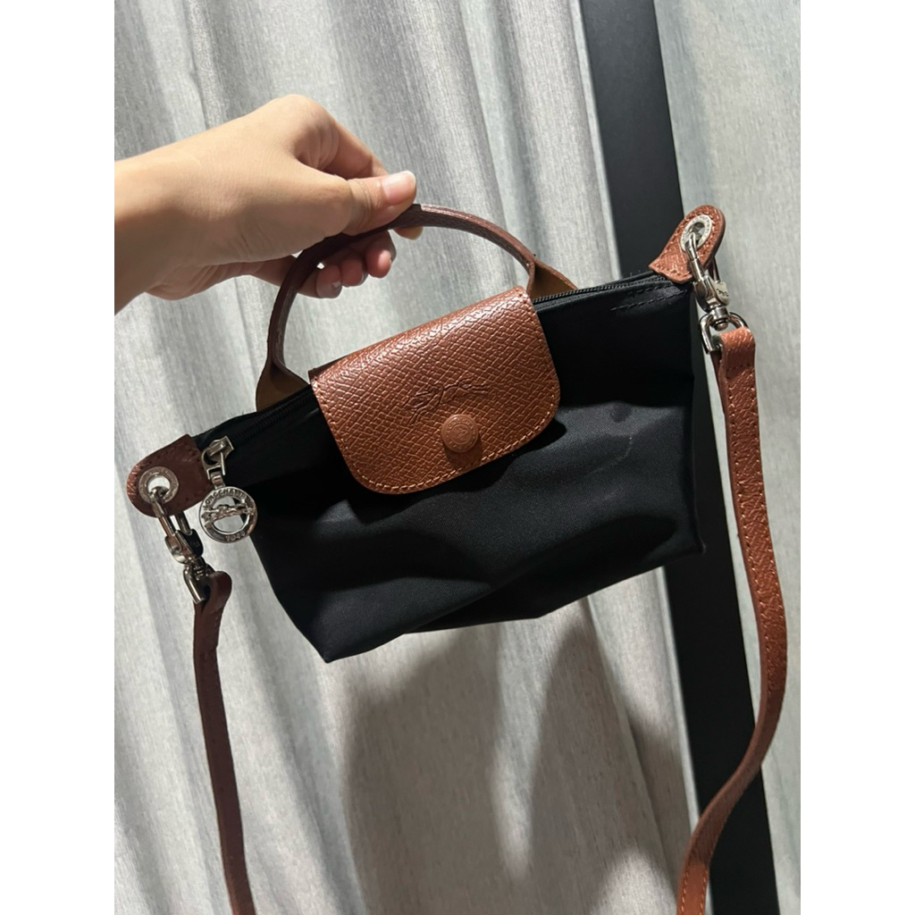preloved longchamp le pliage xs canvas black