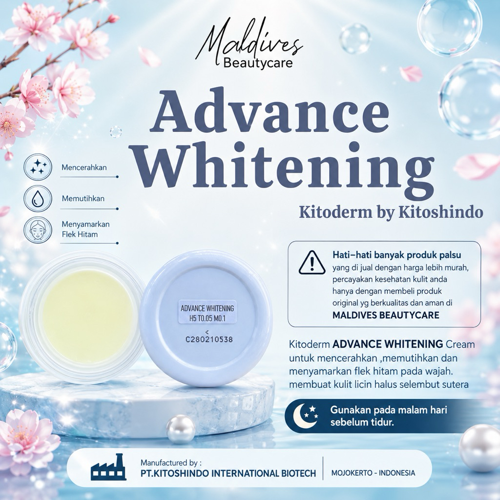KITODERM ADVANCE WHITENING | CREAM MALAM PEMUTIH