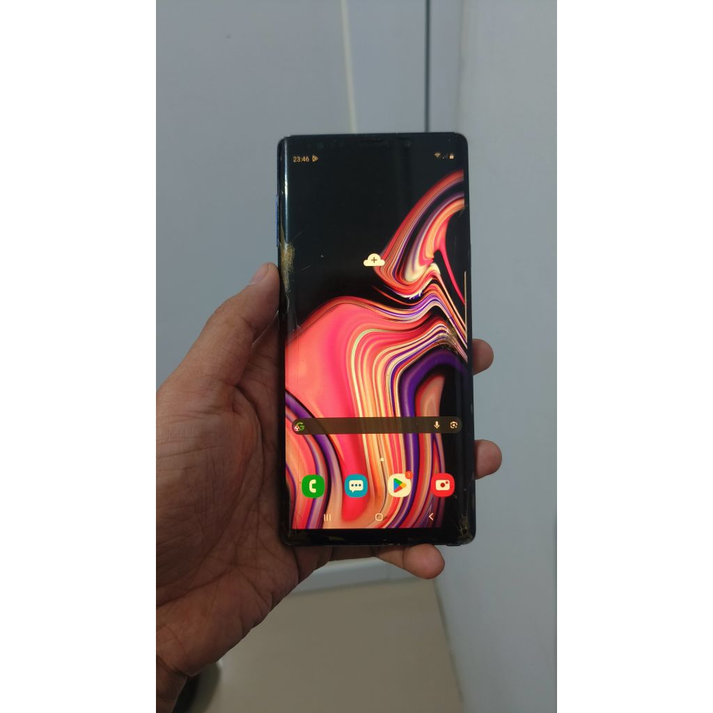 Samsung note 9 minus LCD luar retak