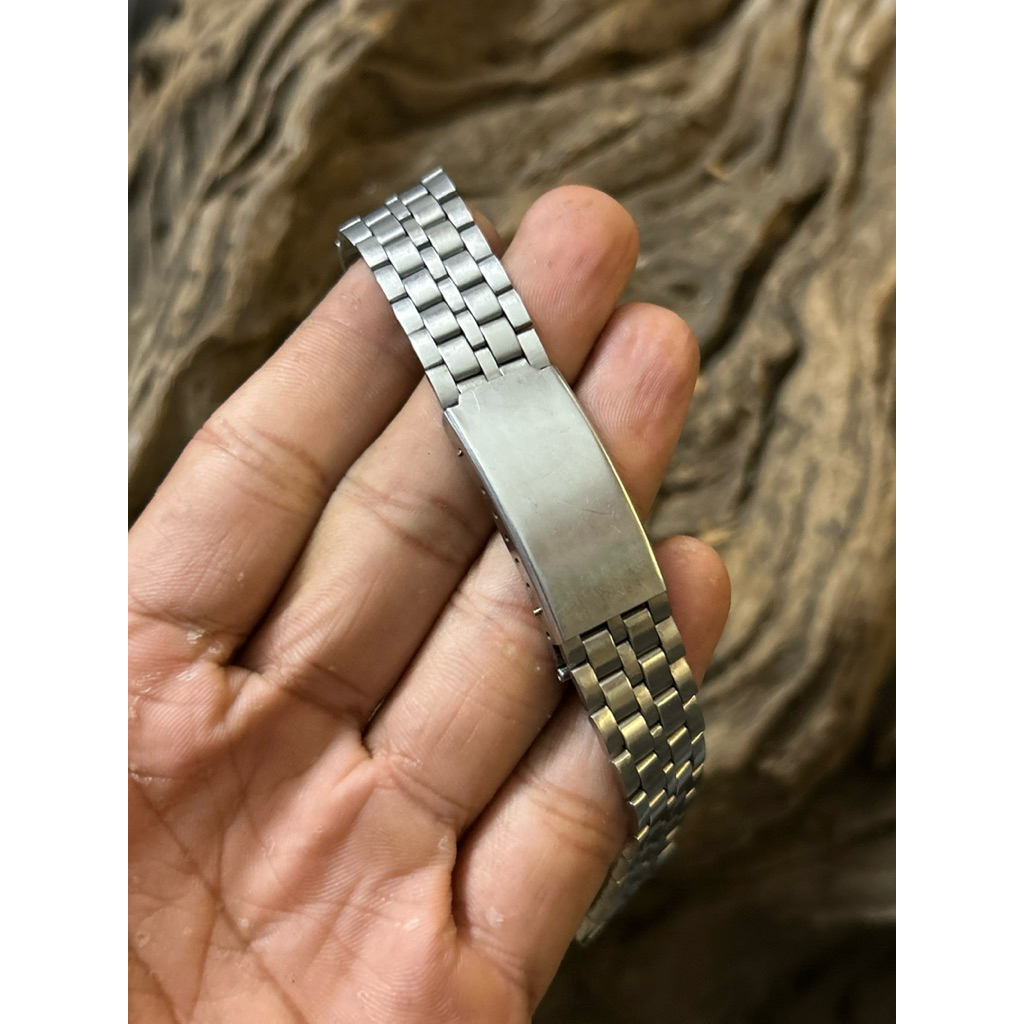 Bracelet Jam Tangan Vintage 18mm Stainless Steel Beads of Rice Jubilee Strap Silver