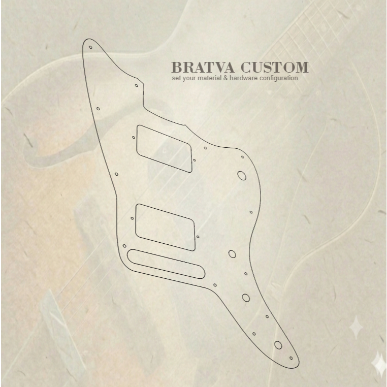 Pickguard JazzMaster Blacktop Jazz Master custom 3ply 1ply akrilik mirror custom
