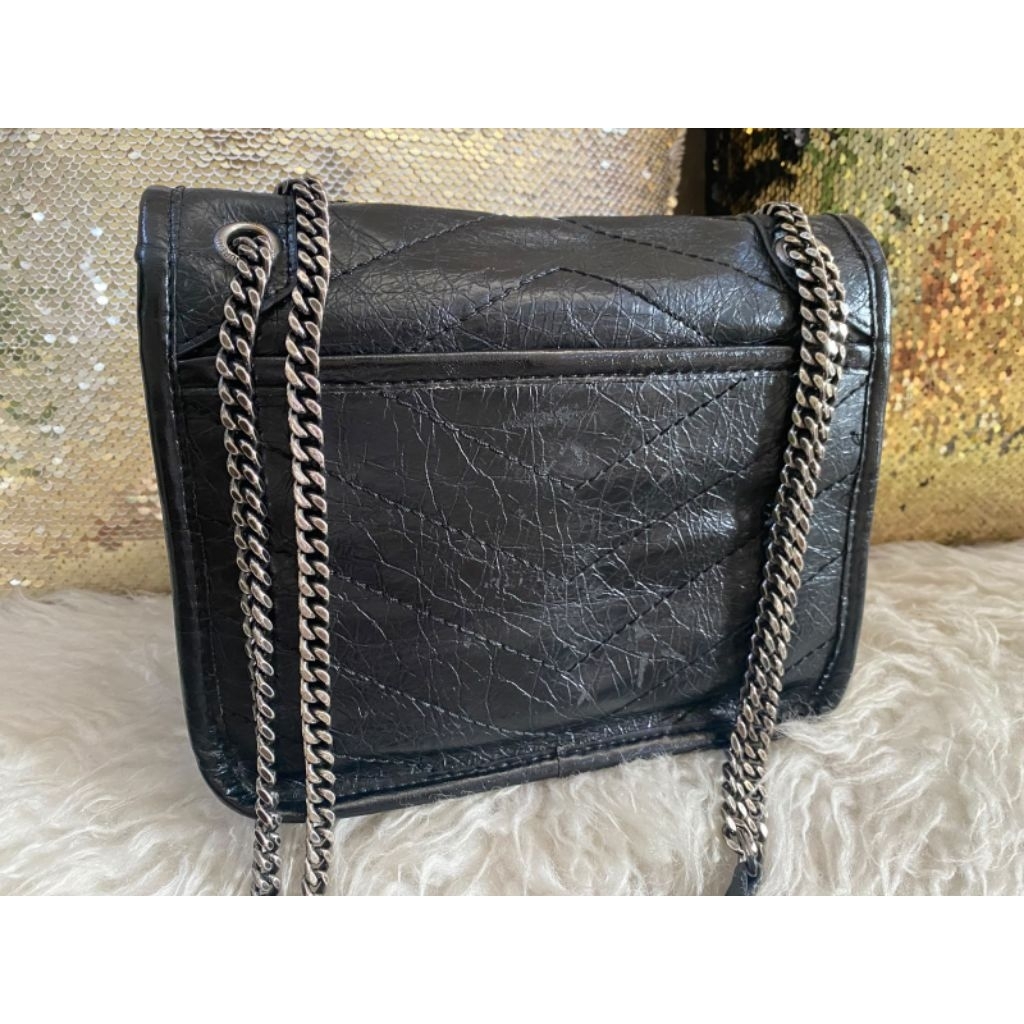 Tas Preloved YSL B Nikki glossed Leather Bag