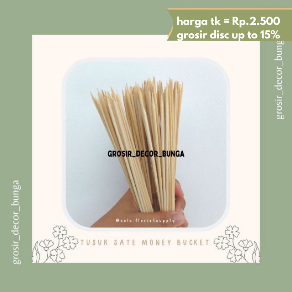 [SLC] TUSUK SATE BAHAN BUKET SNACK / UANG | tusuk sate bambu | stick bambu | tusuk money buket | tus