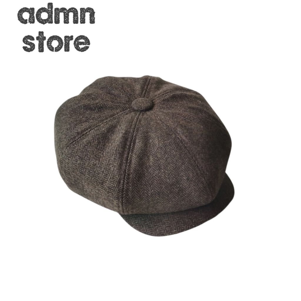 Newsboy cap wool herringbone