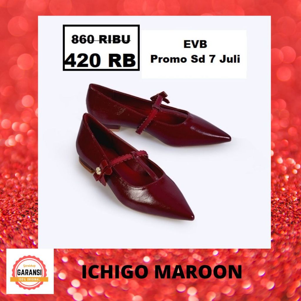 Sepatu wanita EVB flat shoes seri ICHIGO sale original 100%