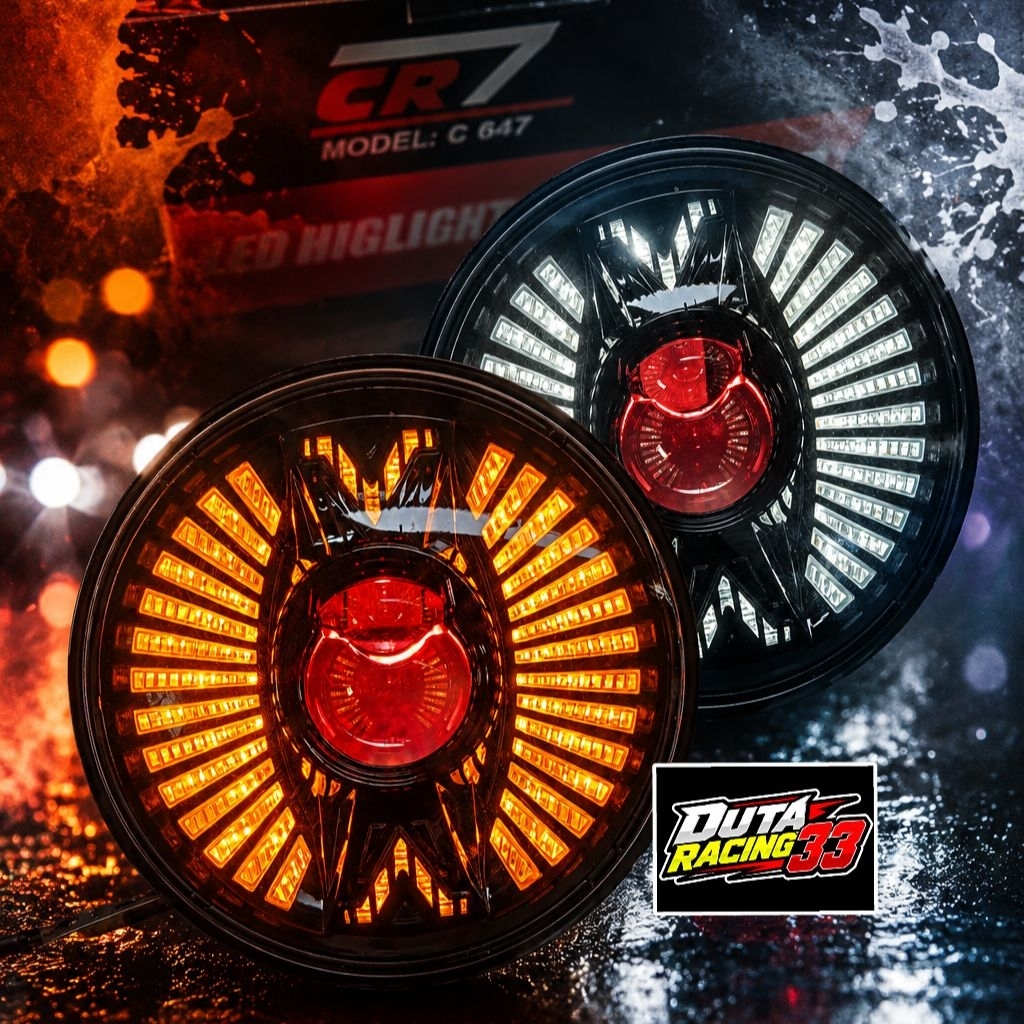 LAMPU BILED 7INC MODEL MULUT VENOM ORIGINAL CR7 C647 COCOK DI NINJA SS MEGAPRO SCORPIO TIGER RXKING 