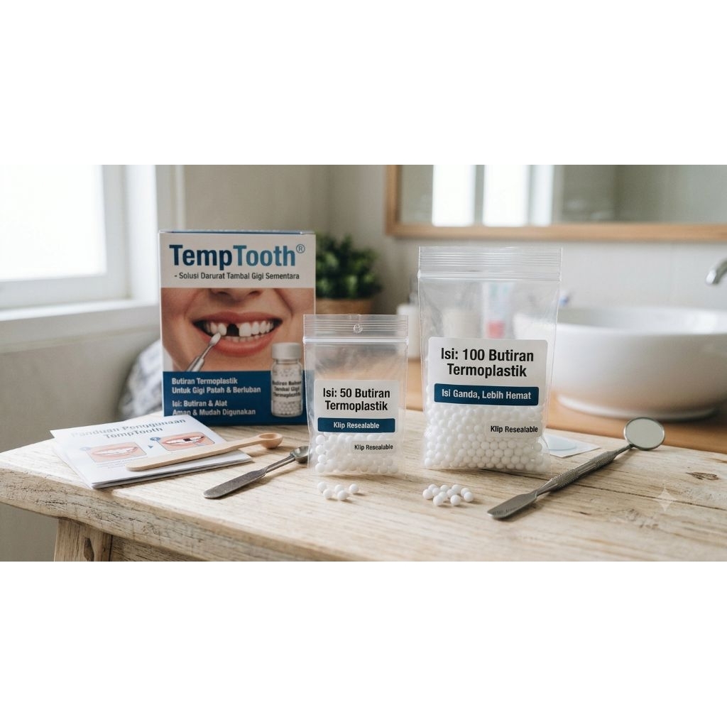 "Temptooth Original Gigi Palsu Temporer Instant Pengganti Gigi Ompong Patah Termurah"
