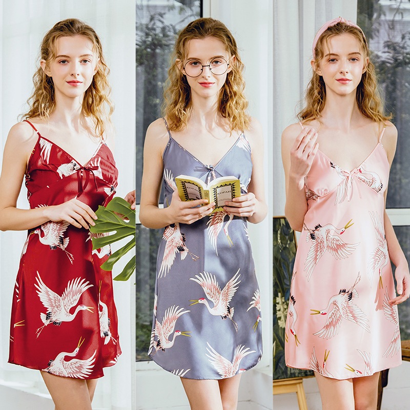 PPD Inner Kimono Flamingo Satin Silk Lembut / Daster Tali Satu Baju Tidur Wanita / Dalaman Kimono Sa