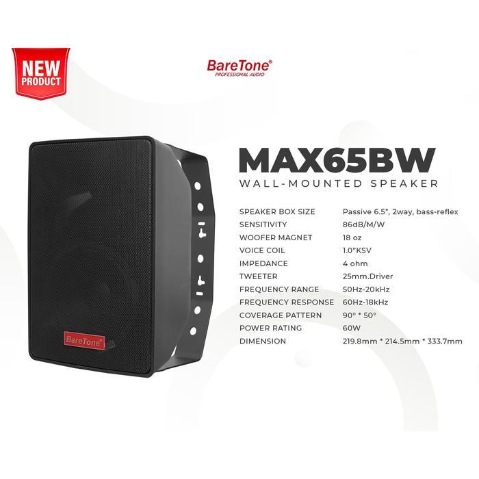 [ Pasif 6,5 inchi ] Sepasang 2 Box Speaker Pasif Passive Baretone MAX65BW 6,5in 6,5 inchi MAX 6BW MA
