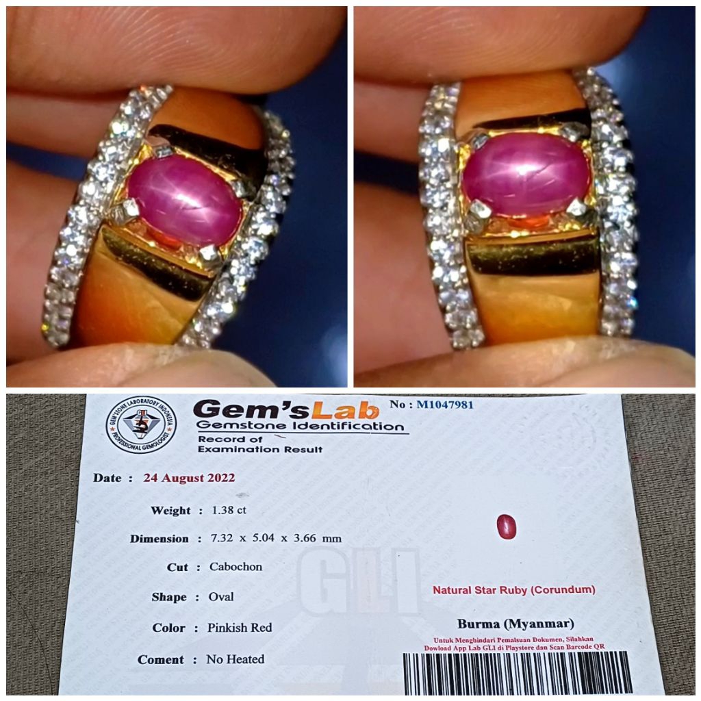 Natural Ruby Star Burma no Heat