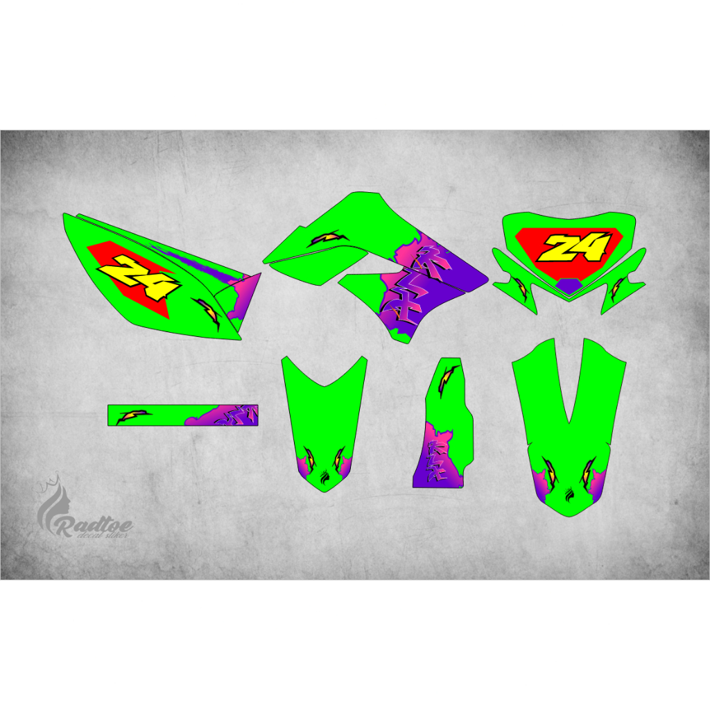 CUSTOM DECAL STIKER KLX/DTRACKER 150 LAMA FULLBODY (002) DEKAL DTX S/L 2009 2010 2011 2012 2013 2014