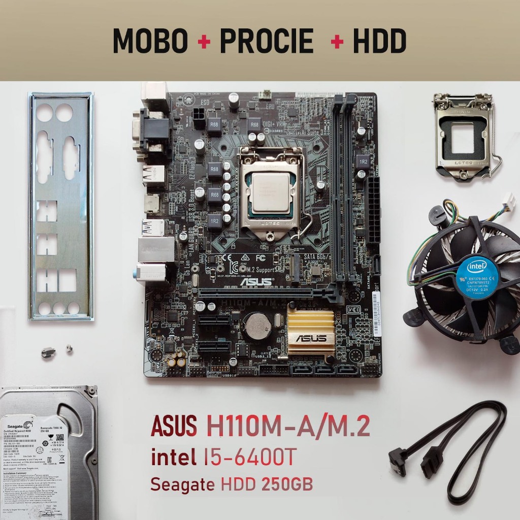 Bundle set DDR4 Motherboard ASUS H110M-A/m.2 AM4 Processor Intel i5 6400t Hard disk Seagate 250GB (B