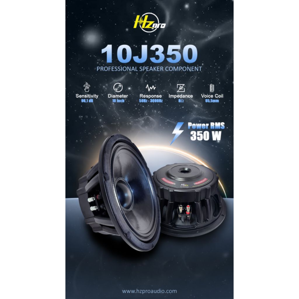 Speaker 10 Inch HZPRO 10J350 Original mid kualitas premium