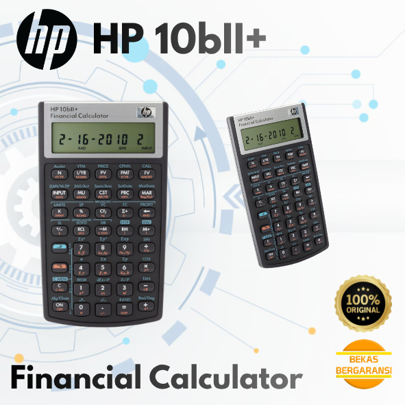 HP 10bII+ Financial Calculator Kalkulator Keuangan Original 12 Digit Dengan Soft Case