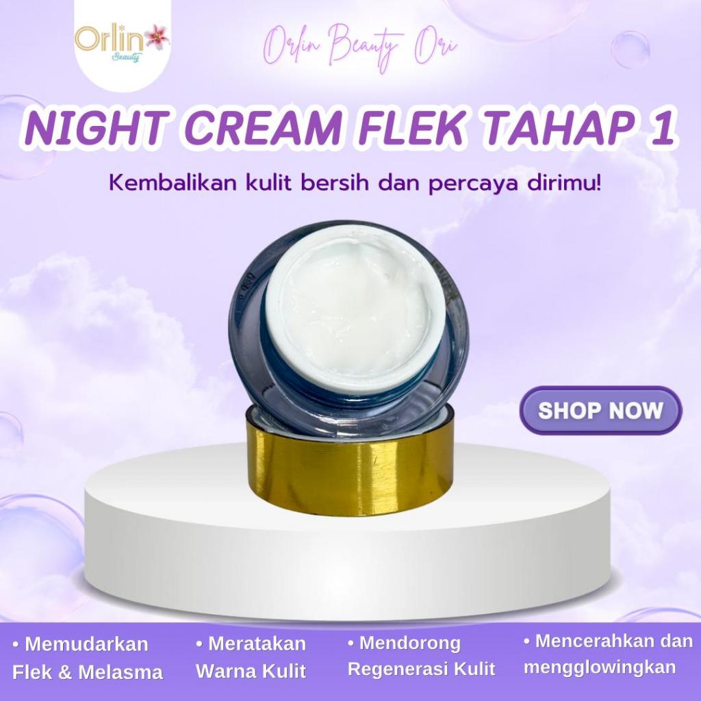 ORLIN BEAUTY Krim malam flek express Tahap 1 BPOM Original - Cream Malam Penghilang Flek Hitam Memba