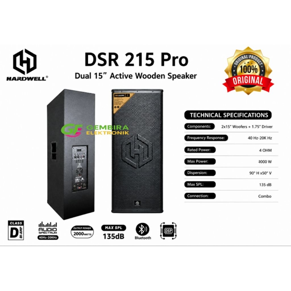 Speaker Aktif 2x15" Hardwell DSR215 DSR 215 PRO Original