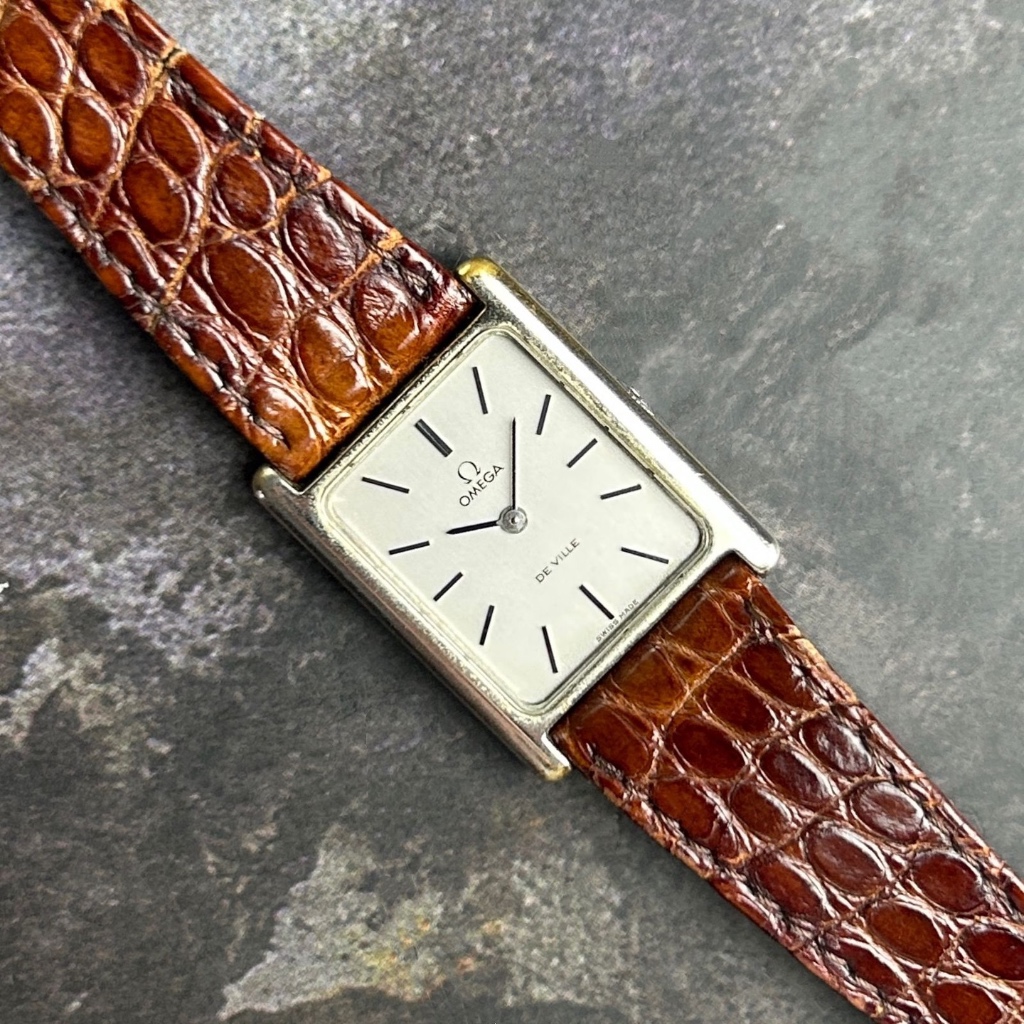 Omega De Ville Vintage Tank Silver Manual Winding 25mm 100% ORIGINAL