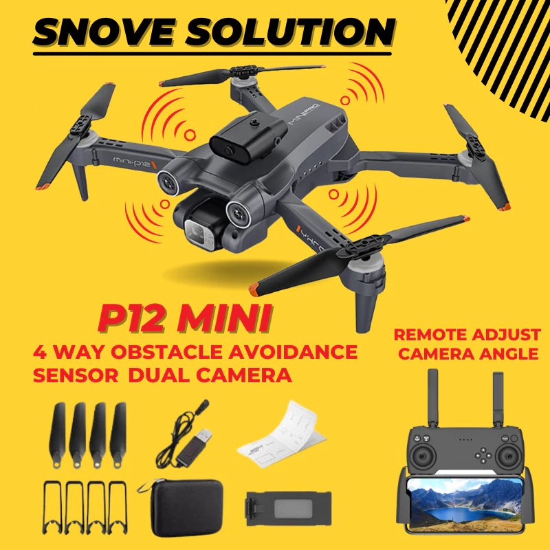 P12 PRO Drone Obstacle Avoidance + 4K HD Camera wide angle height keep RC drone Drone with Camera