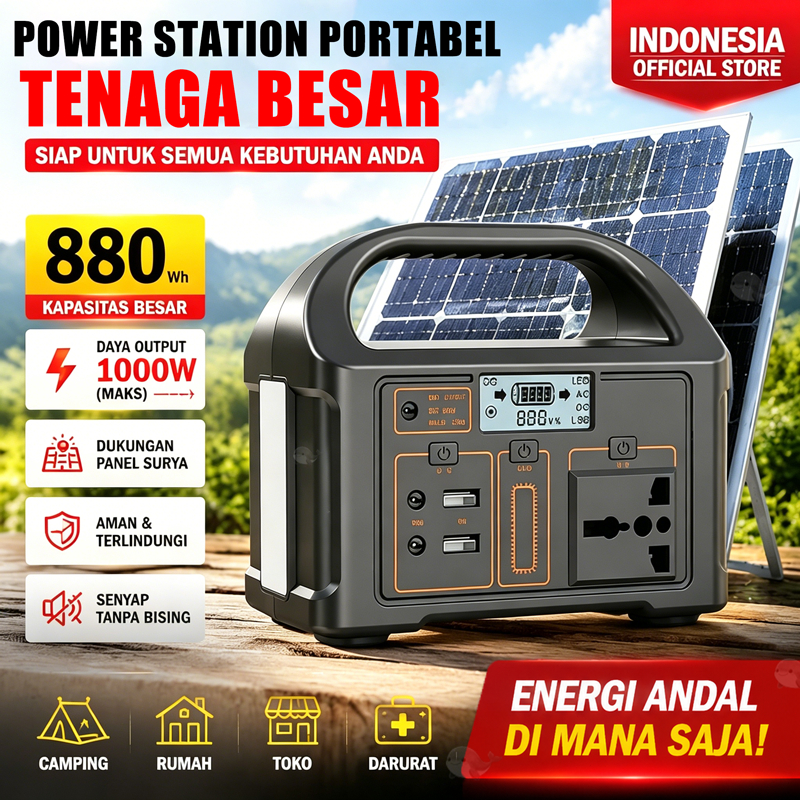 Portable Power Station 59999mAh 500W 220V AC/DC/USB Portable LCD Camping Screen Power Bank Outdoor L