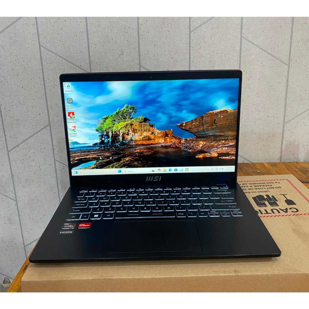 MSI Modern 14 C5M, Amd Ryzen 7 - 5825U, Ram 16/512Gb ,#IPS ,#Backlight, Lengkap, Black