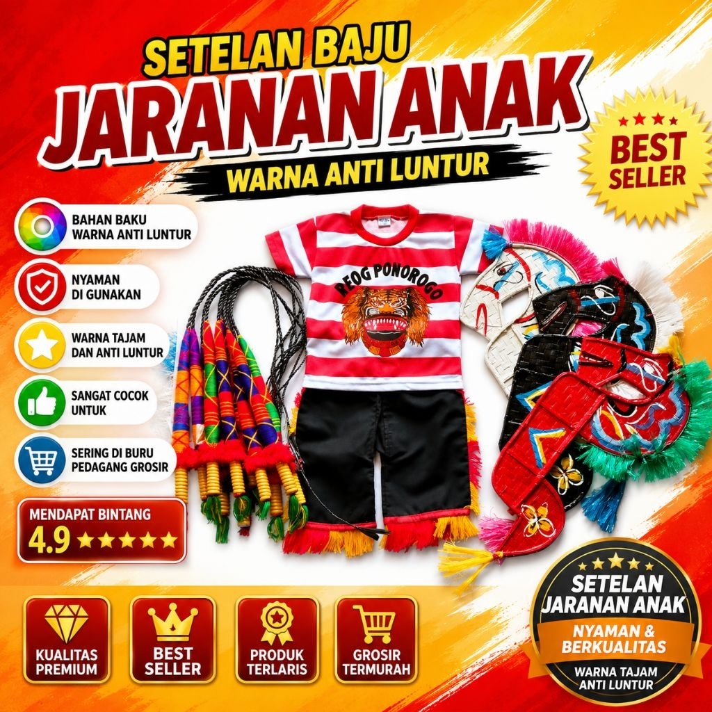 SETELAN KAOS JARANAN ANAK / KAOS JARANAN ANAK / KAOS JARANAN PONOROGO / KAOS JARANAN MURAH