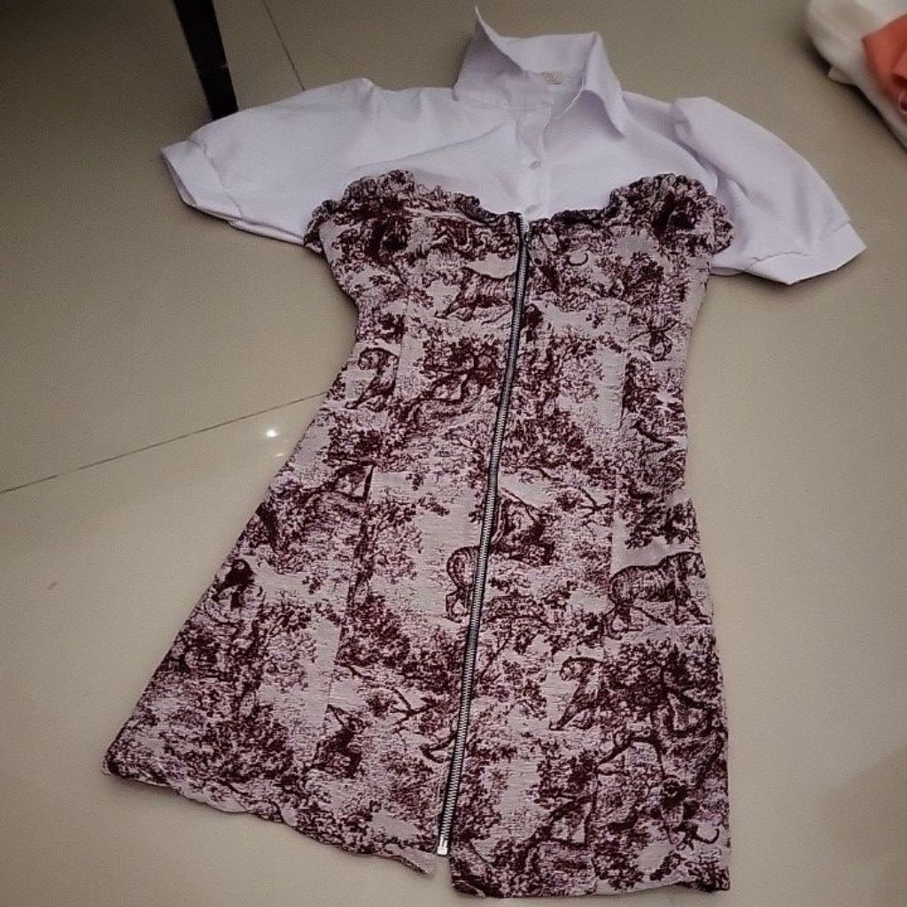 dior motif dress preloved
