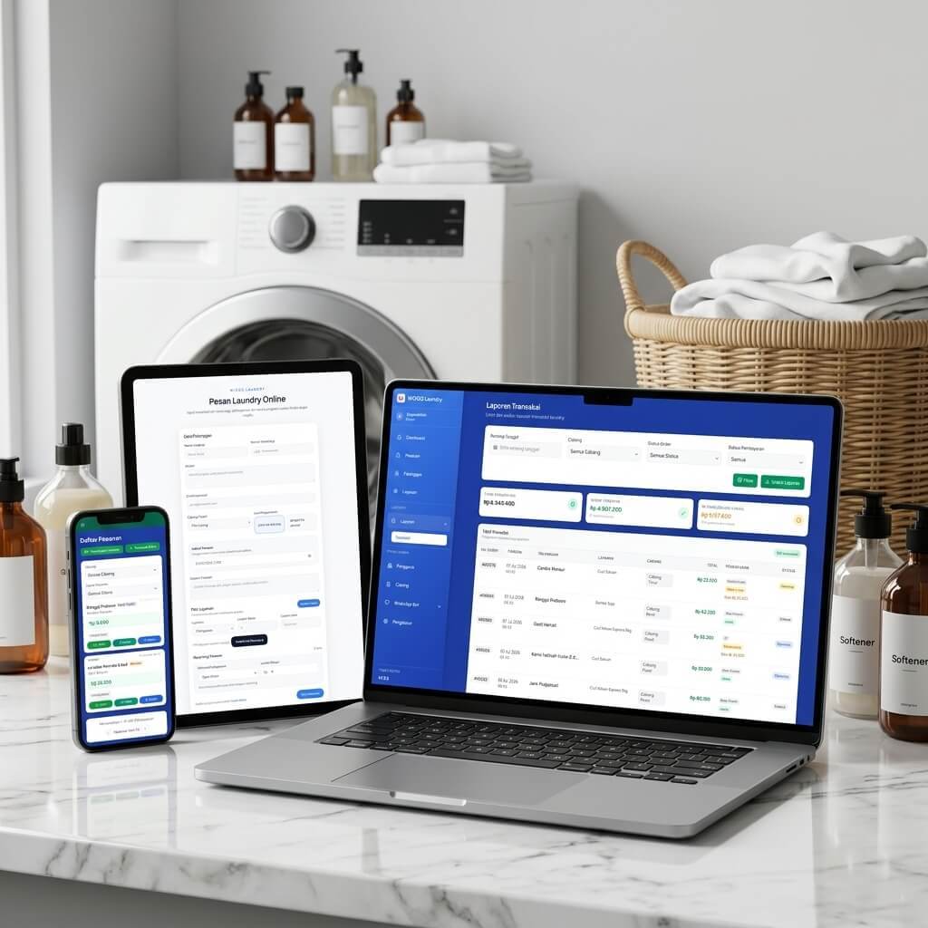 Aplikasi Laundry Modern Siap Pakai | Laravel 11 POS Kasir + Source Code + Online Order + Tracking