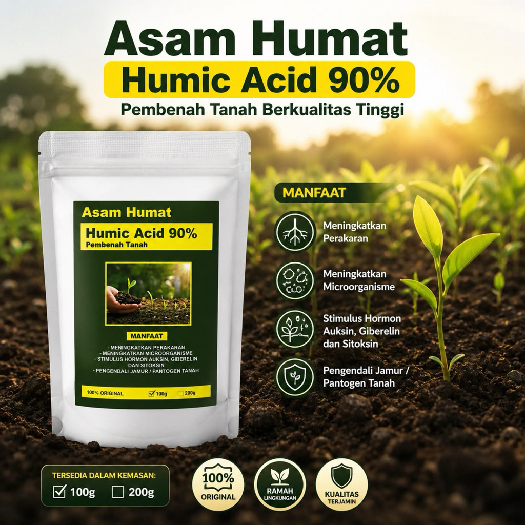 Asam Humat 90% – Pembenah Tanah Berkualitas Tinggi