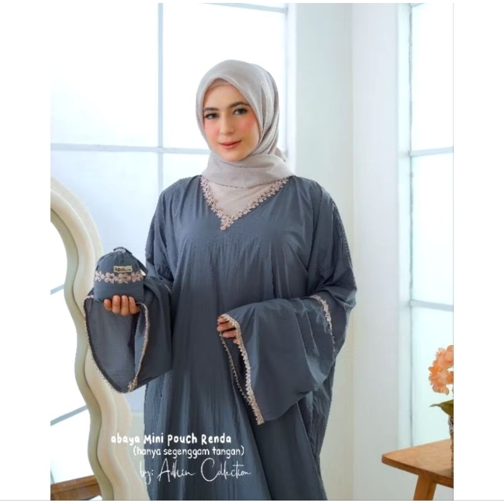 abaya mukena abu-abu ukuran L