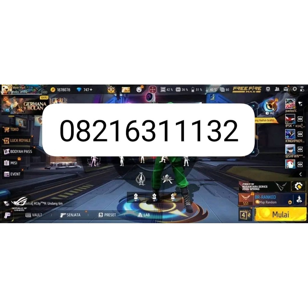 COD akun ff sulatan
