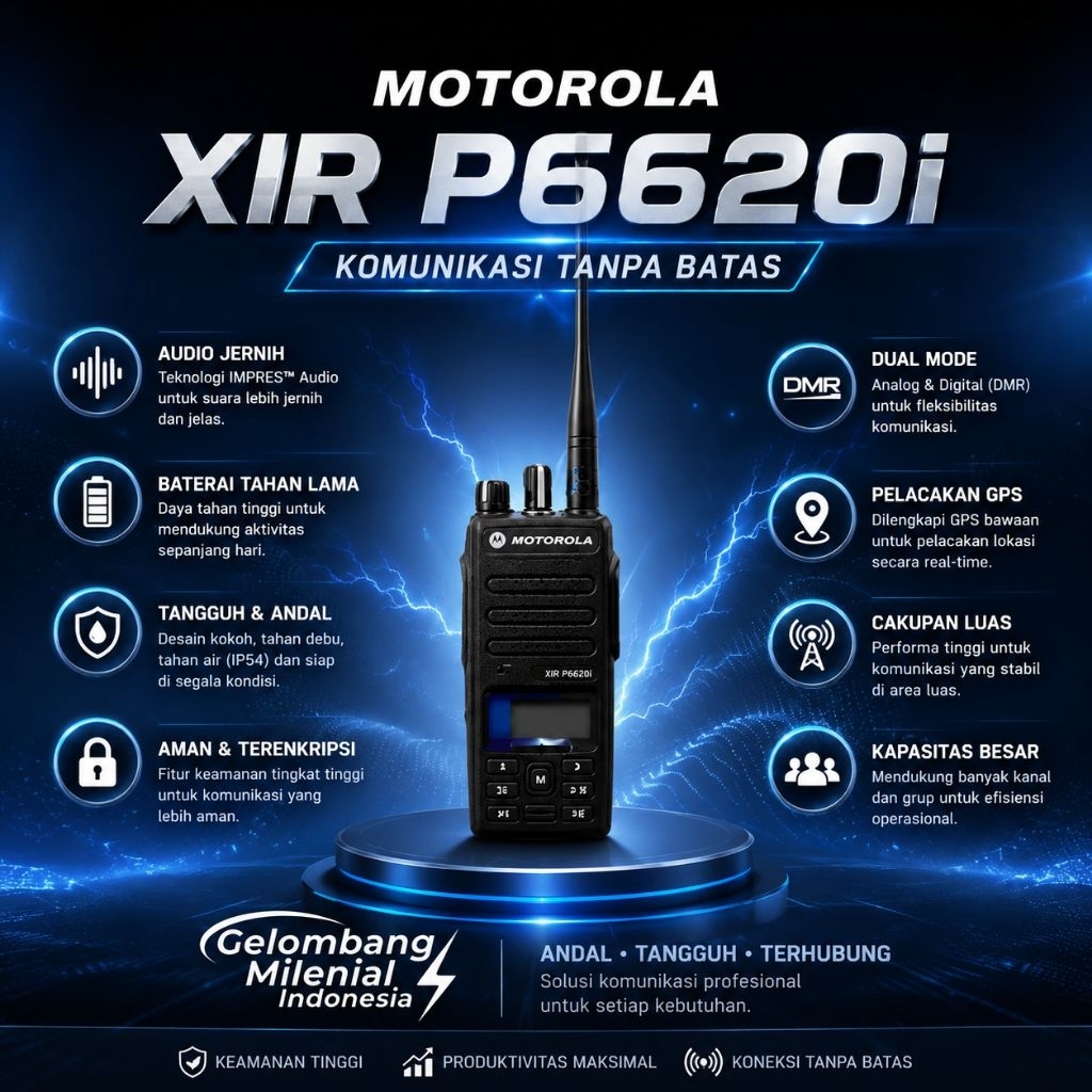 HT MOTOROLA XIR P6620I UHF LOW 350 400MHZ