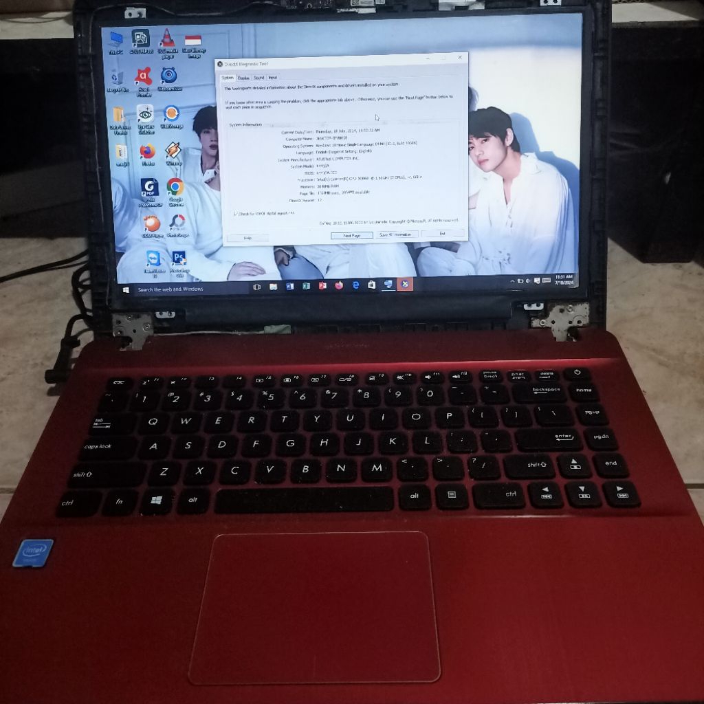 mobo/motherboard Asus x441s/x441sa normal tested windows