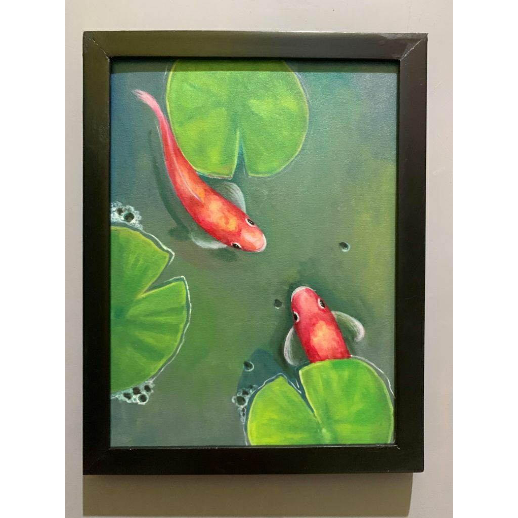 Lukisan KOI, Lukisan Ikan Koi, Asli Lukisan Tangan