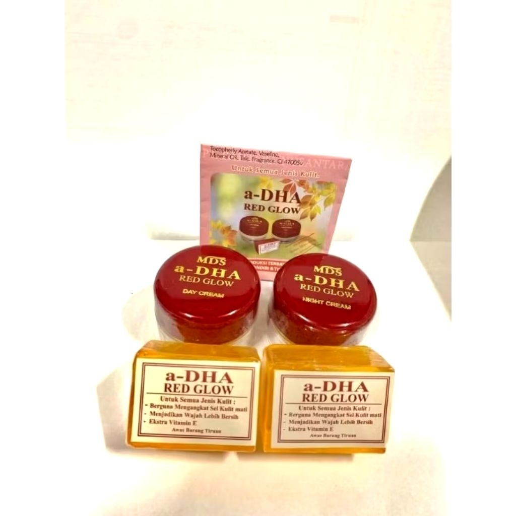 Paket Cream Wajah A-DHA Red Glow MDS - Melembabkan, Memutihkan, Mencerahkan