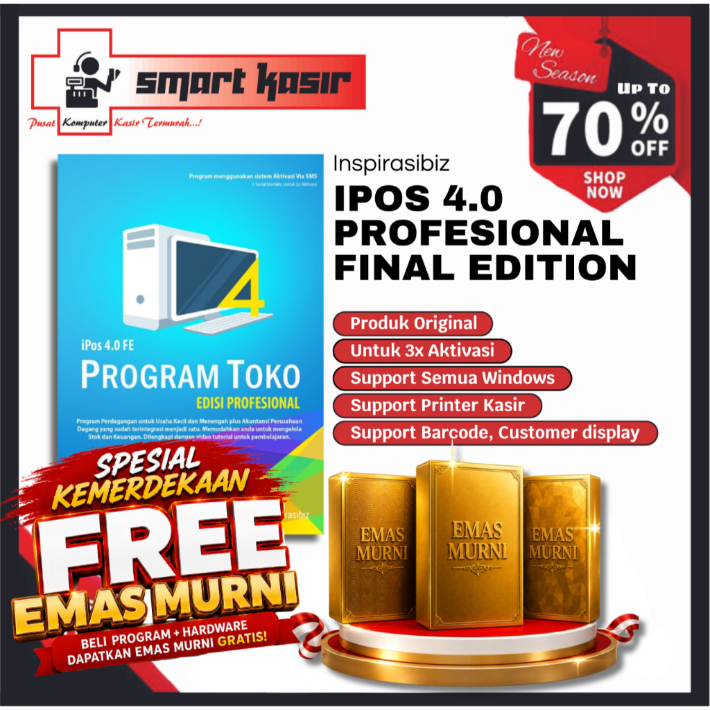 Program Kasir Toko IPOS 4.0 Profesional FE | Program Kasir IPOS 4 | Program Kasir Toko Sembako | Pro