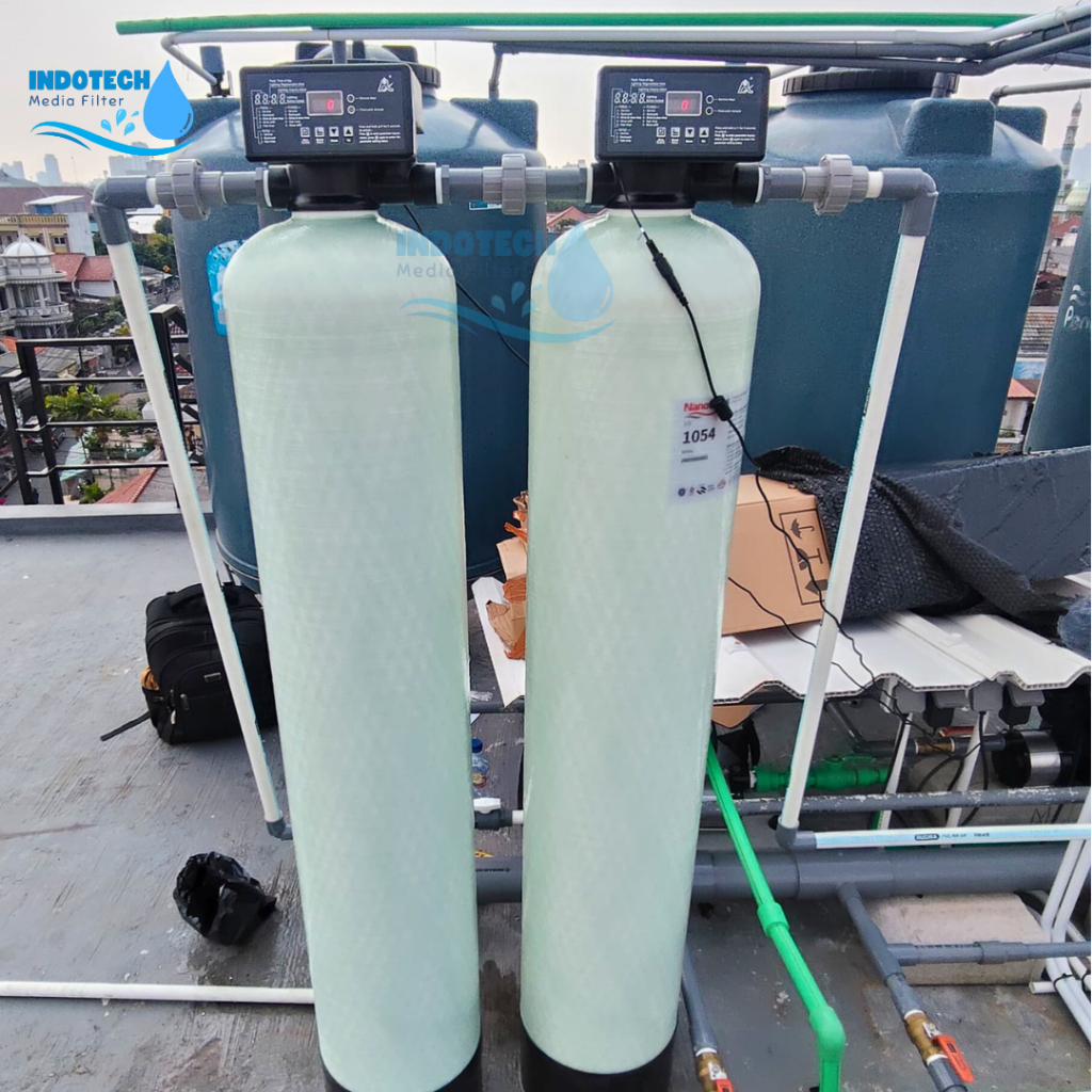 Filter Air Sumur Bor/ Paket Instalasi Filter Air Automatic Backwash/ Otomatis Backwash/ 2 Tabung